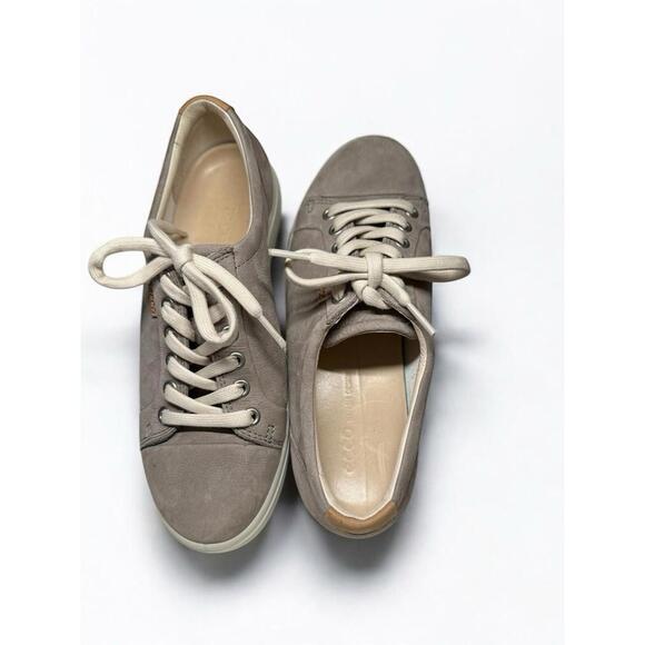 Ecco Soft 7 Women's Gray Leather Lace Up Sneakers US Size 7 EU Sz 38 Lk Nw - Picture 8 of 9